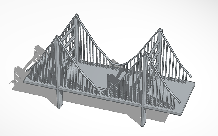 3D design structure bridge - Tinkercad