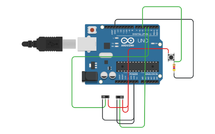 Circuit design Rotary encoder interface - Tinkercad