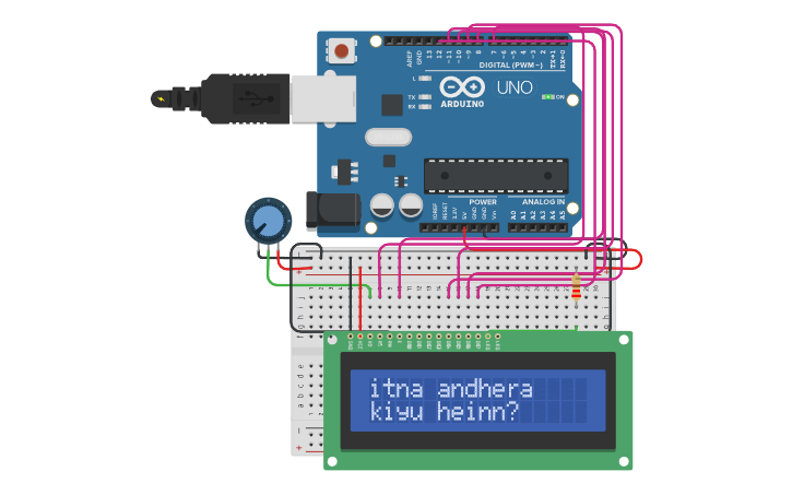 Circuit design using an LCD display for the first time - Tinkercad