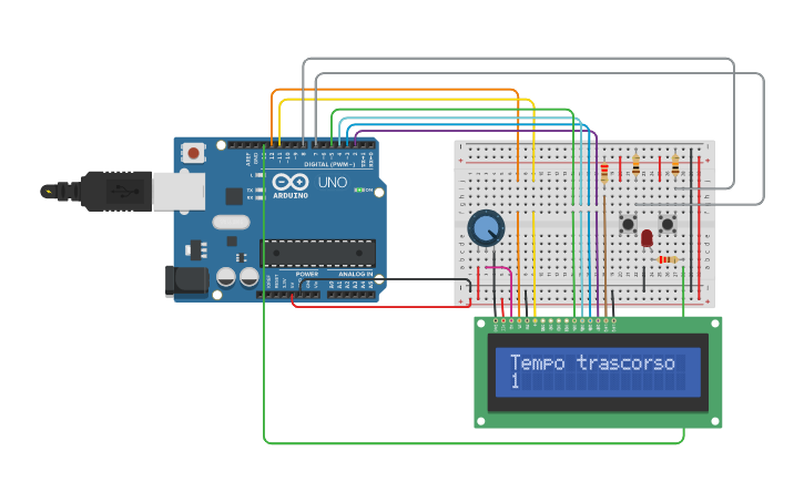 Circuit design Cronometro | Tinkercad