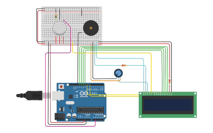 Circuit design Sensor de Alcohol - Tinkercad