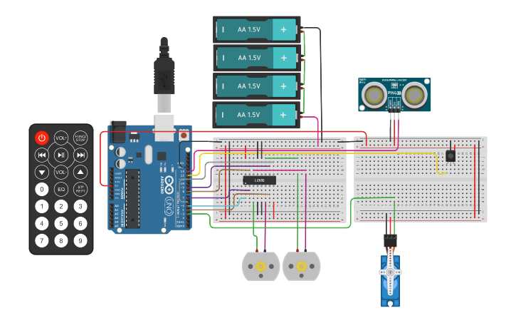 Arduino Car Wire Design Circuit design ARDUINO CAR 2WD - Tinkercad