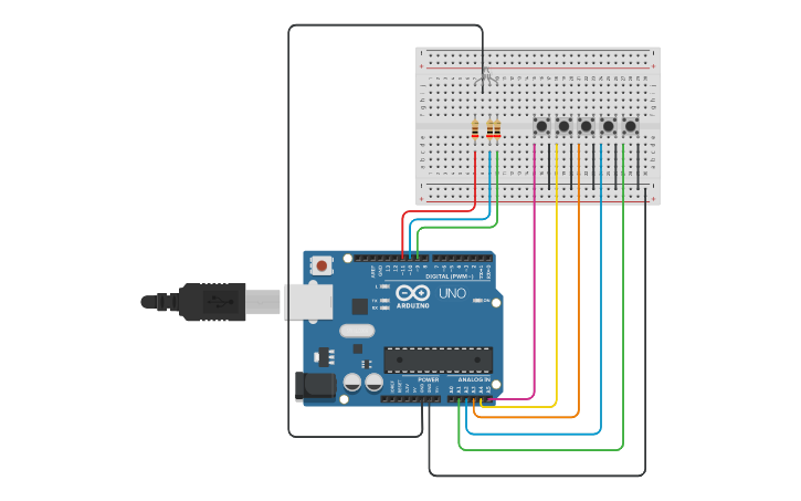 Circuit design Lab3_LED RGB | Tinkercad