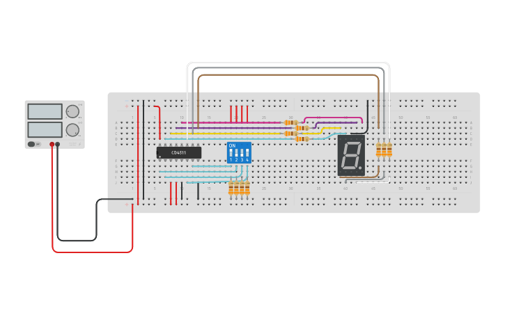 Circuit design FINAL PROJECT (BINARY COUNTER) - Tinkercad