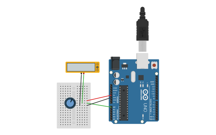 Circuit design potenziometro | Tinkercad
