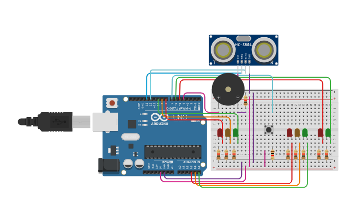 Circuit Design Traffic Light Code Robotics Asher Burnell Tinkercad