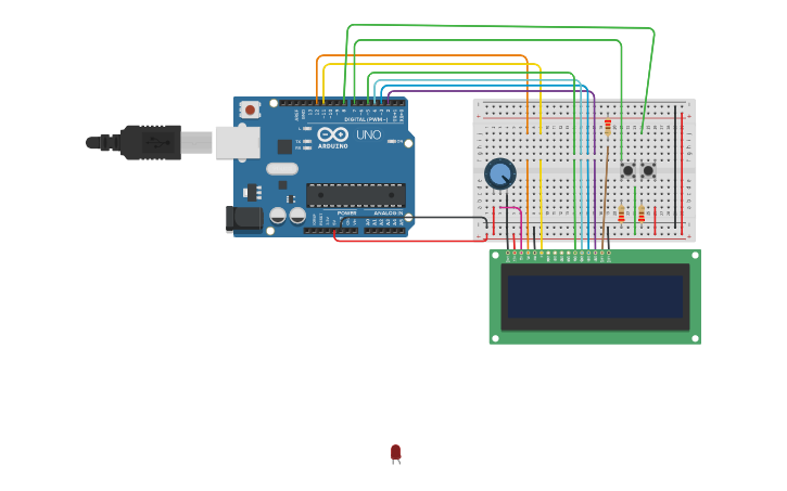 Circuit design Copy of Status boton LCD - Tinkercad