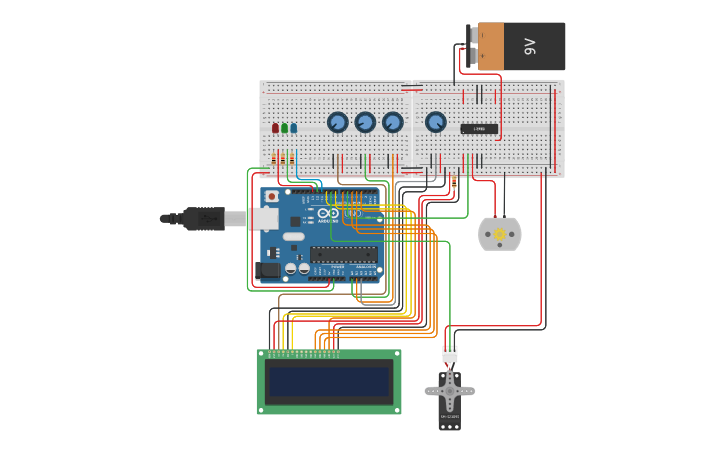 Circuit design Copy of Fire Fighting - Tinkercad