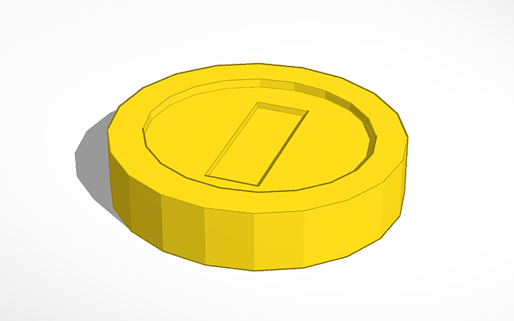 Mario Coin Rendered 3D design mario coin - Tinkercad