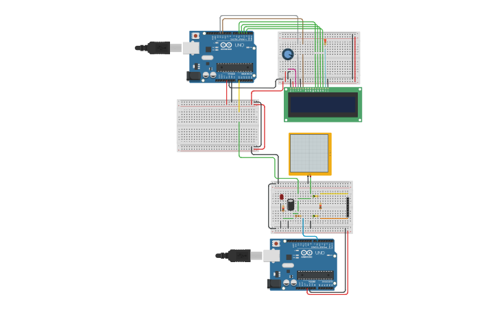 Circuit design Control heart rate monitor LCD - Tinkercad