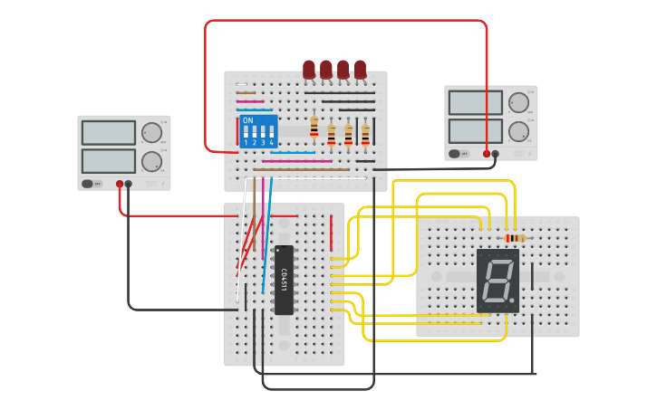 bcd to 7 segment decoder tinkercad