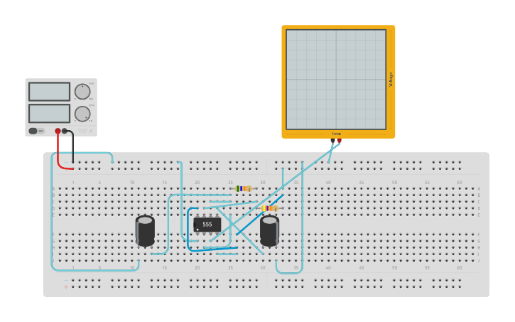 Circuit design Astable 555 Timer - Tinkercad
