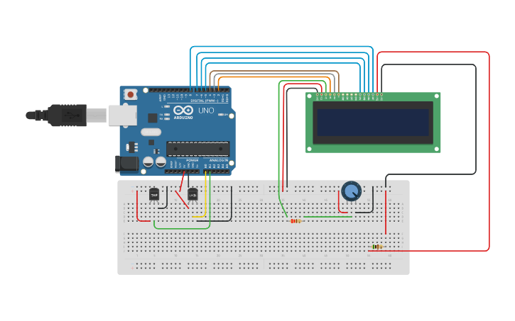 Circuit design Comparativa Temperatura Lm35 vs TMP36 - Tinkercad