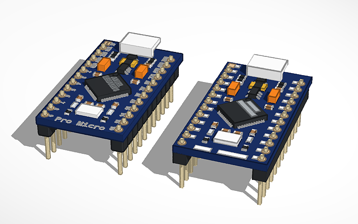 Arduino Micro Mcad 3D design Arduino Pro Micro | Tinkercad