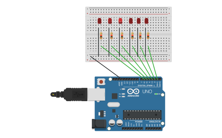 Circuit design KNIGHT RIDER CIRCUIT | Tinkercad