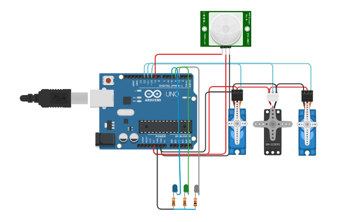 Circuit design EXAMENTALLER SERVO - Tinkercad
