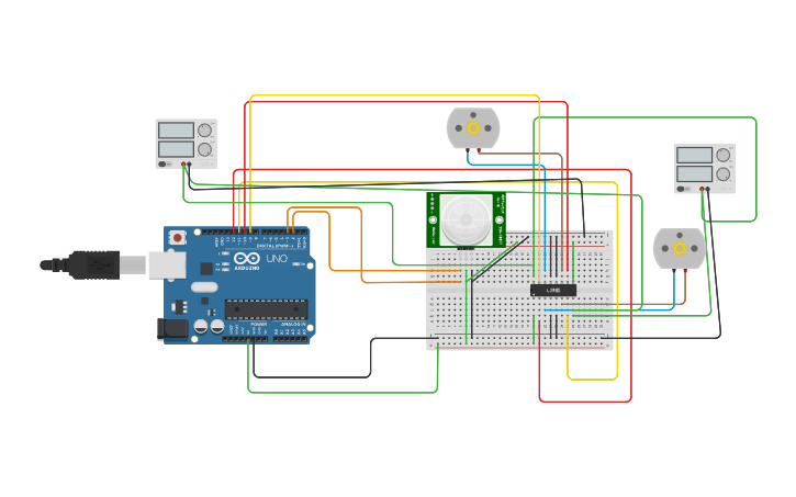Circuit design motor interface | Tinkercad