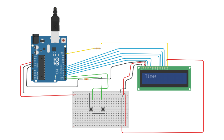 Circuit design Act.1 Clock without RTC real time clock Module on LCD ...