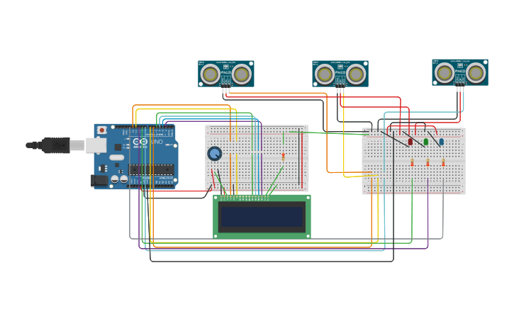 Circuit design Smart parking - Tinkercad