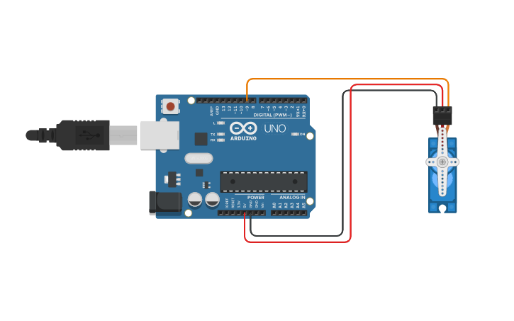 Circuit design Interface Arduino with Servo - Tinkercad