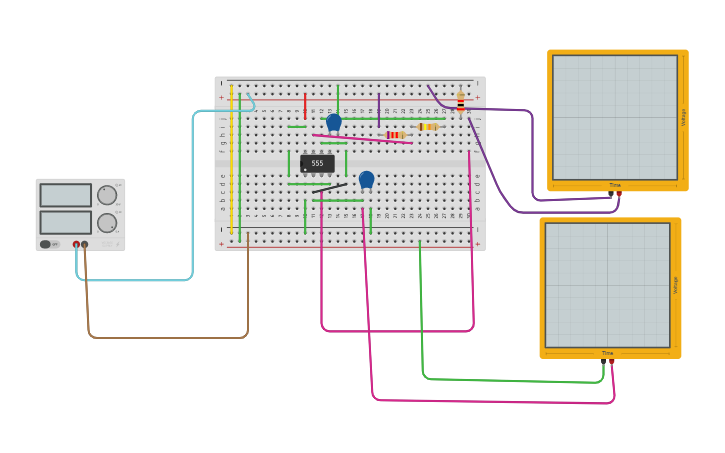 Circuit design Astable multivibrator - Tinkercad