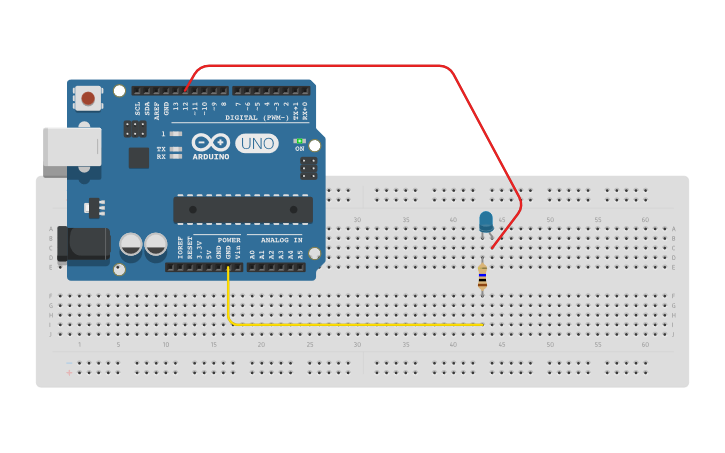 Circuit design Blinking LED - Tinkercad