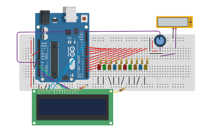Circuit design projekt 23 ASCII | Tinkercad
