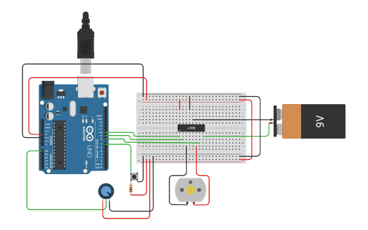 Circuit Design Speed And Direction Control Of Dc Motor Tinkercad