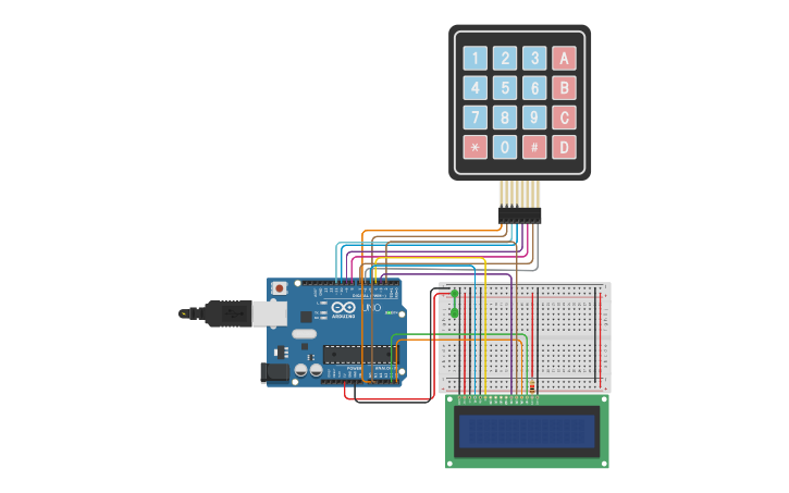 Circuit design Key Pad CON LCD - Tinkercad