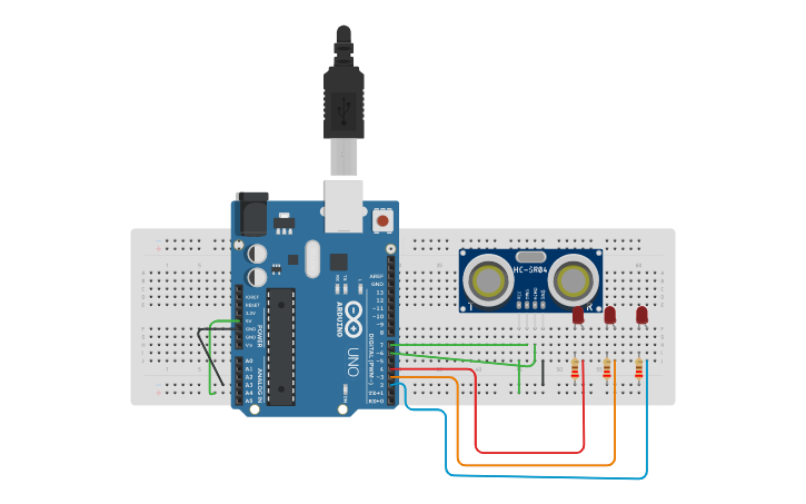 Circuit design Censor de Acercamiento - Tinkercad