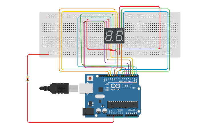 Circuit design 7 Segment - Tinkercad