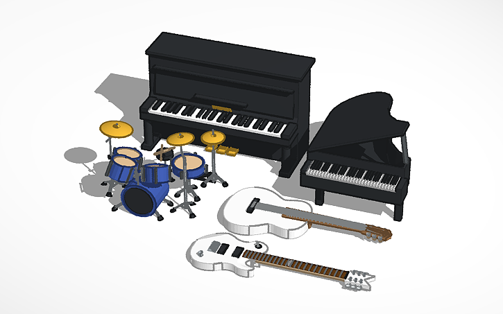 3D design Musical Instruments - Tinkercad