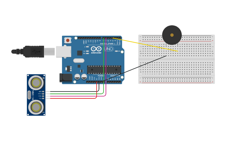 Circuit design piezo | Tinkercad