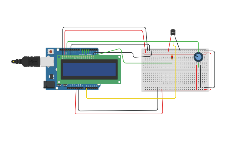 Circuit Design Temperature Measure - Tinkercad