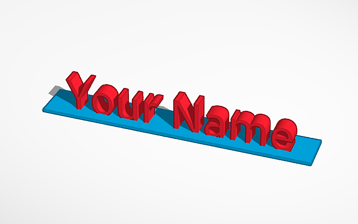 3D Design Name Plate Template Tinkercad