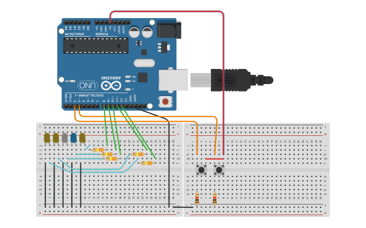 Circuit design Interruptores con arduino - Tinkercad