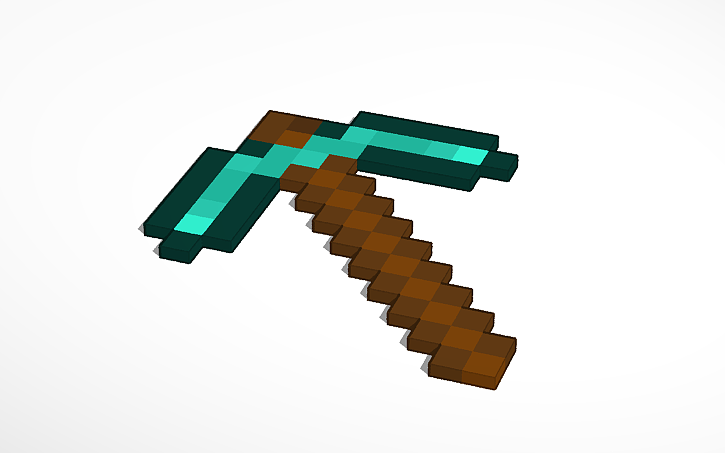 3D design Minecraft Diamond Axe | Tinkercad