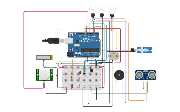 Circuit design Home Automation System - Tinkercad