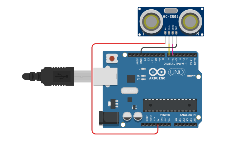 Circuit design A. Ultrasonic Distance Sensor - Tinkercad