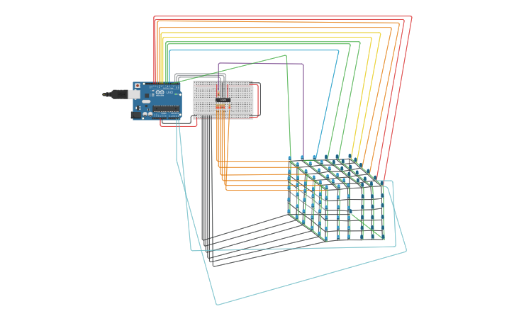 Circuit design Proyecto Cubo 6x6x6 - Tinkercad