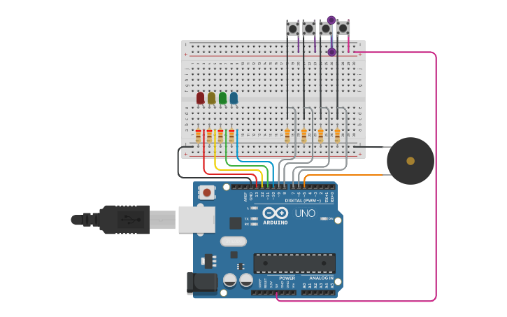 Circuit design Piano - Tinkercad