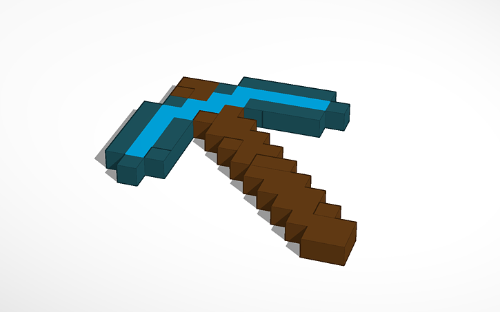 Diamond Pickaxe Minecraft 3d