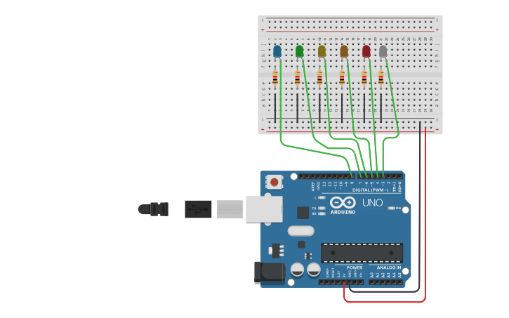 Circuit design Led RGB - Tinkercad
