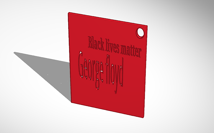 3D design George Floyd key chain - Tinkercad