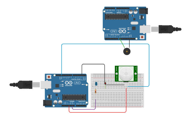 Circuit design sensor de sonido encendido de un led - Tinkercad