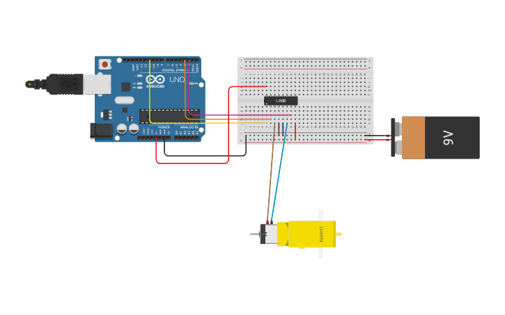 Circuit design motor - Tinkercad