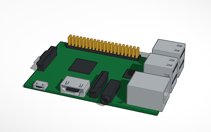 Raspberry Pi Cad/design 3D design Raspberry pi 3 board - Tinkercad
