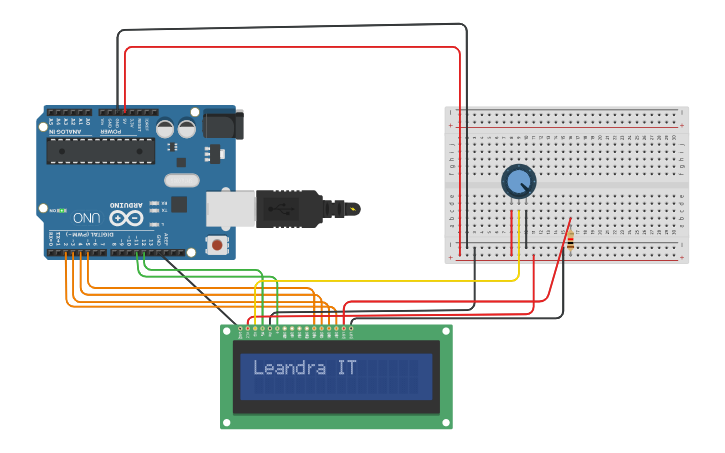 Circuit design LCD | Tinkercad