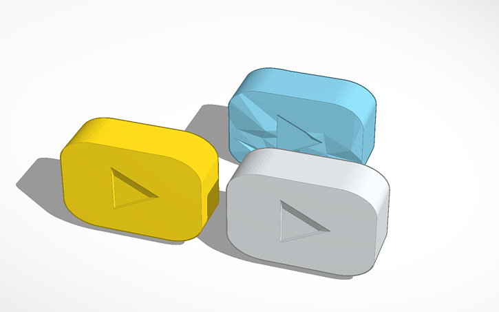 3D design Youtube play buttons (Silver, Gold, Diamond) by Pavel - Tinkercad