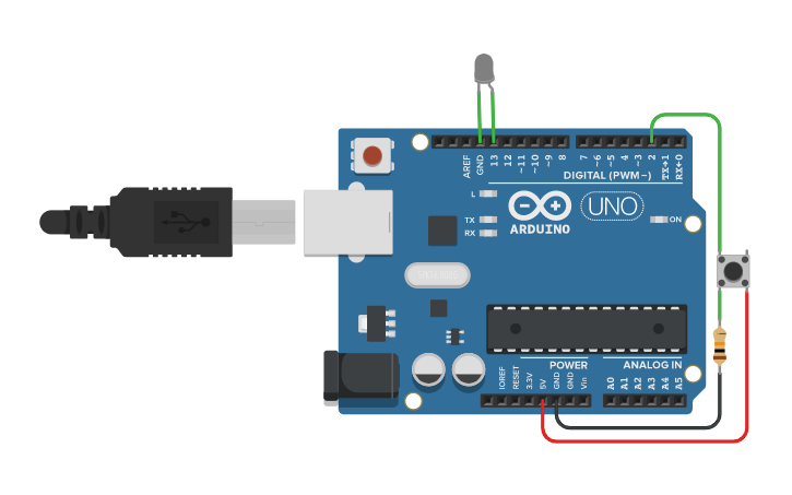 Circuit design UV light - Tinkercad